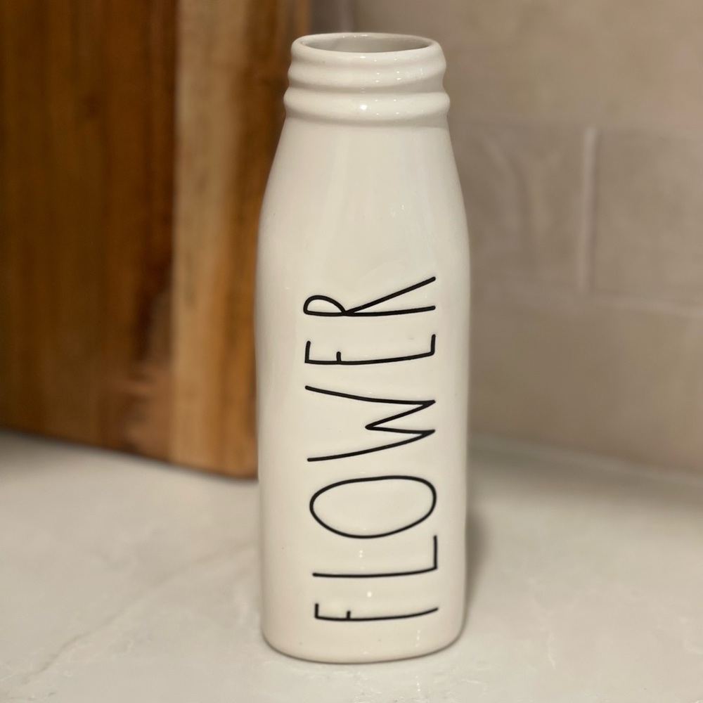 Rae Dunn FLOWER milk bottle vase